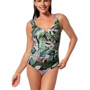 NEW JANTZEN JUNGLE GLAM SURPLICE MIO ONE PIECE SIZE: 8